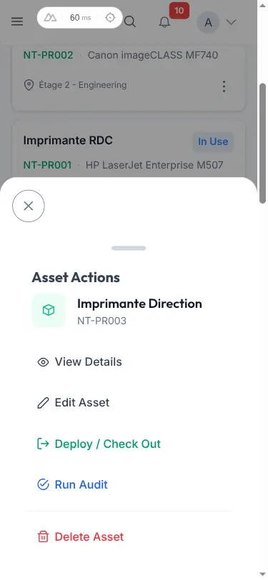 Mobile Quick Actions Bottom Sheet